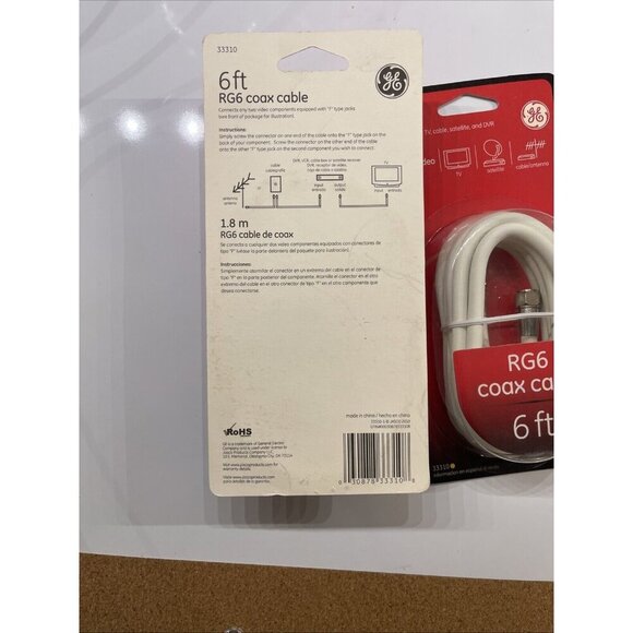 2- Boxes Of GE RG6 Coax Cable 6 ft. Audio/Video #33310 NEW In Boxes - Picture 4 of 7